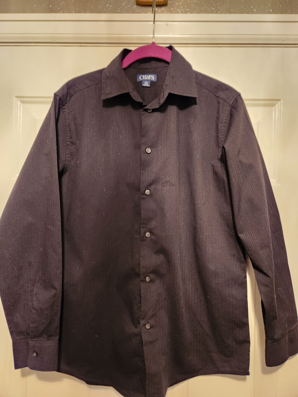 Chaps Men's Long-Sleeve Dress Shirt - Black